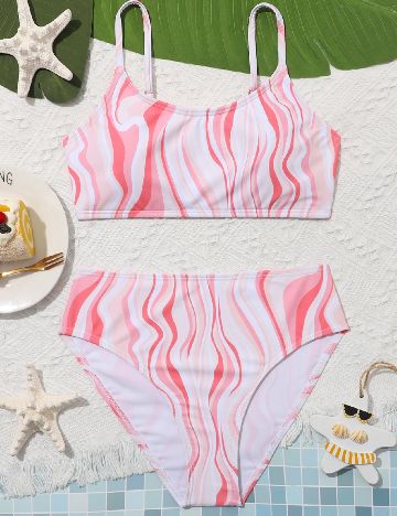 Costum de baie Shein Kids, roz