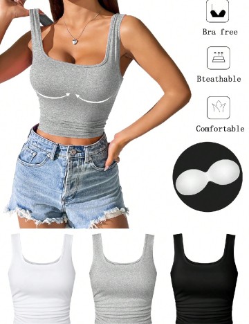 Set topuri 3 bucati SHEIN, mix culori