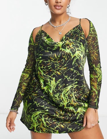 Rochie scurta COLLUSION, verde