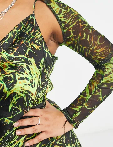 Rochie scurta COLLUSION, verde Verde
