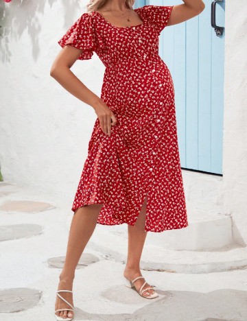 Rochie medie SHEIN Maternity, rosu