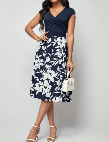 Rochie medie SHEIN, bleumarin inchis