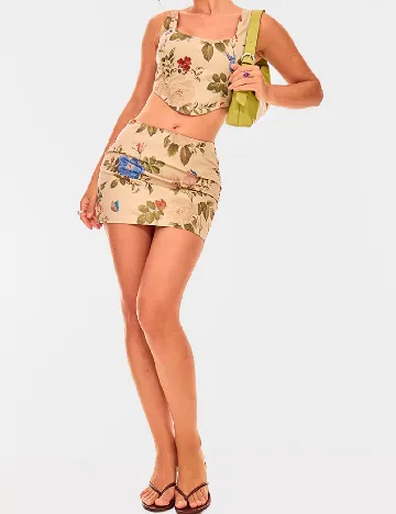 Fusta PRETTYLITTLETHING, maro deschis