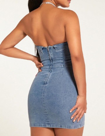 Rochie scurta SHEIN, albastru denim