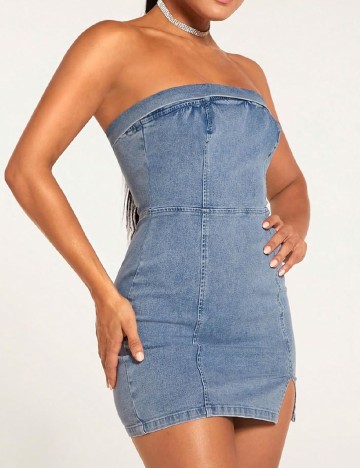 Rochie scurta SHEIN, albastru denim