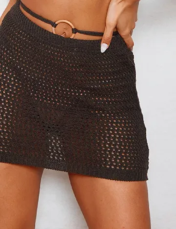 Fusta de plaja PRETTYLITTLETHING, maro inchis