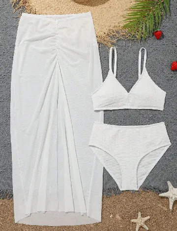 Costum de baie Shein Kids, alb Alb