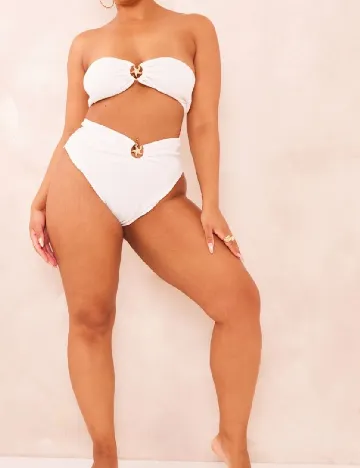 Sutien de baie PRETTYLITTLETHING Plus Size, alb