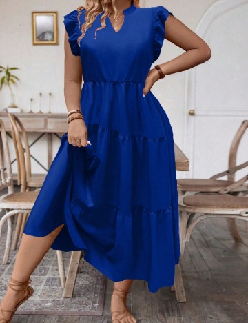 Rochie medie SHEIN CURVE, albastru
