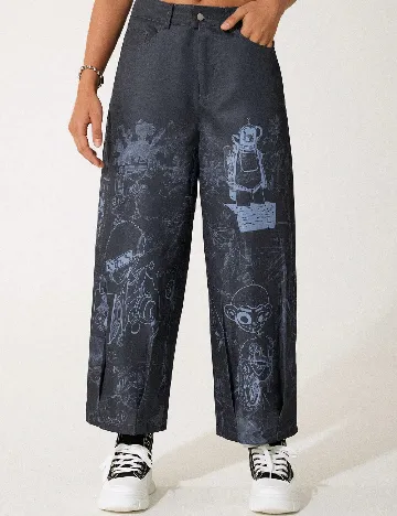 Pantaloni SHEIN, gri albastrui
