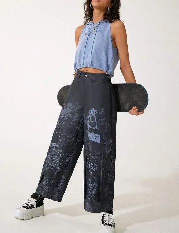 Pantaloni SHEIN, gri albastrui