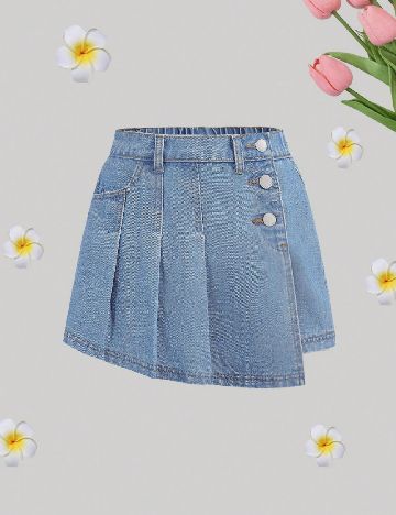 Fusta pantalon Shein Kids, albastru