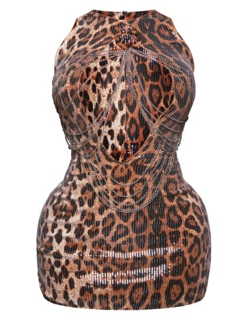 Rochie scurta PRETTYLITTLETHING, animal print