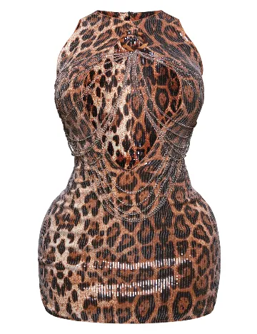 Rochie scurta PRETTYLITTLETHING, animal print