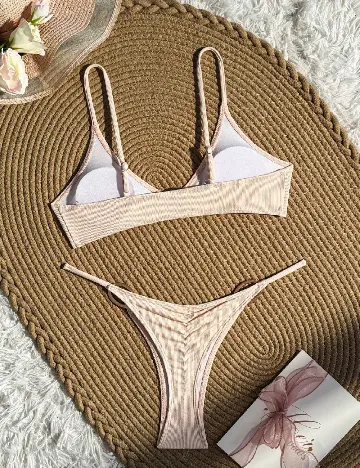 Costum de baie SHEIN, roz pudra