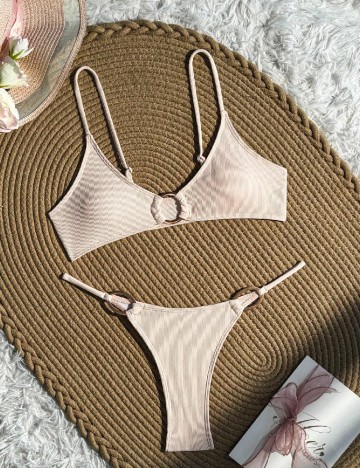 Costum de baie SHEIN, roz pudra