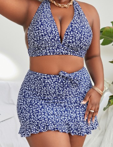 Costum de baie SHEIN CURVE, albastru