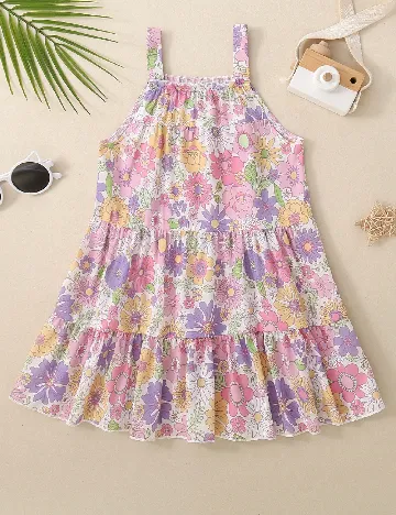 Rochie de plaja Shein Kids, floral Floral print