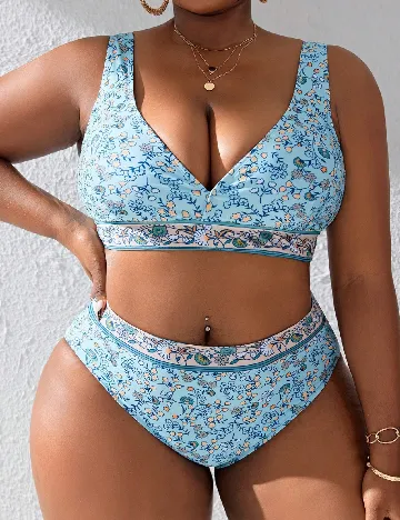 Costum de baie SHEIN CURVE, albastru
