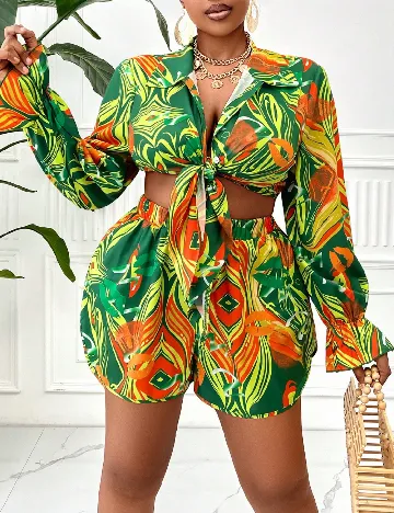 Compleu SHEIN CURVE, floral print