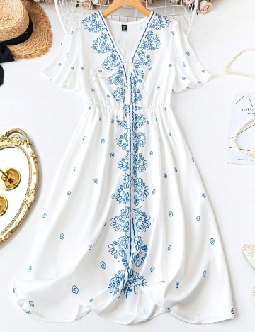 Rochie medie SHEIN CURVE, alb