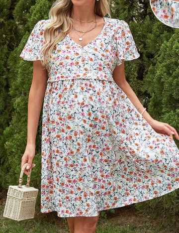 Rochie medie SHEIN Maternity, floral print