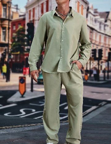 Compleu SHEIN Plus Size Men, verde
