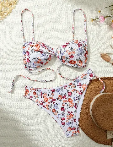 Costum de baie SHEIN CURVE, floral Floral print