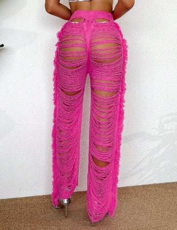 Pantaloni de plaja SHEIN, roz