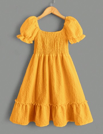 Rochie scurta Shein Kids, portocaliu
