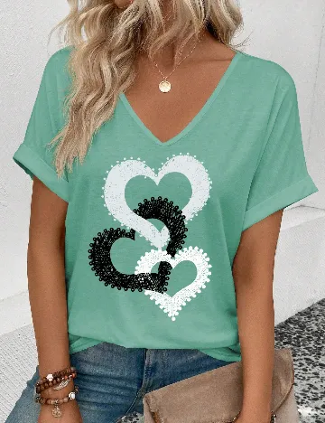Tricou SHEIN, turcoaz Albastru