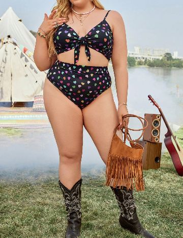 Costum de baie SHEIN CURVE, negru