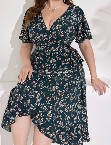 Rochie medie SHEIN CURVE, floral print