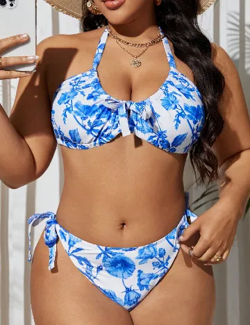 Costum de baie SHEIN CURVE, albastru