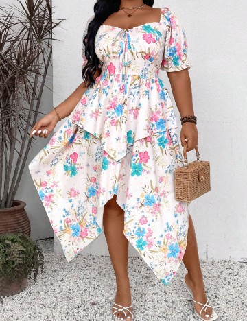 Rochie medie SHEIN CURVE, floral print