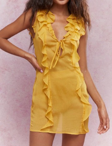 Rochie scurta SHEIN, galben