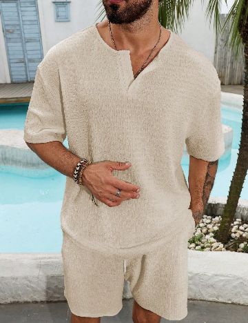 Compleu SHEIN Plus Size Men, crem