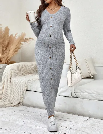 Rochie lunga SHEIN Maternity, gri Gri