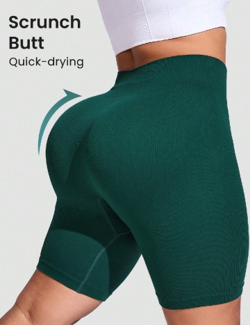 Colanti scurti SHEIN CURVE, verde inchis