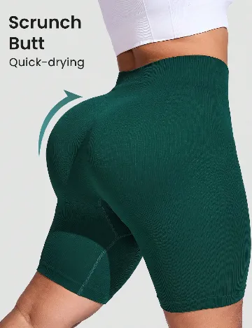 Colanti scurti SHEIN CURVE, verde inchis Verde