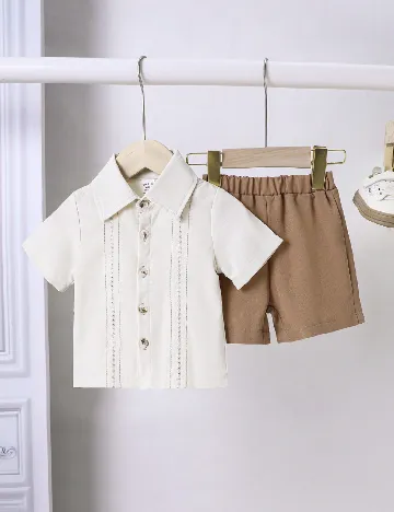 Compleu Shein Kids, maro/ecru Maro