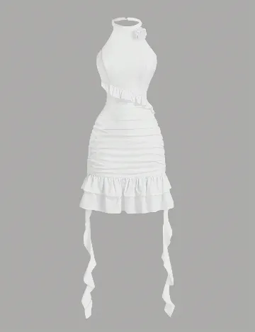 Rochie scurta SHEIN, alb Alb
