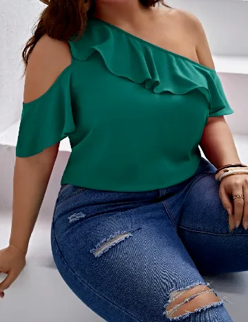 Bluza SHEIN CURVE, verde Verde