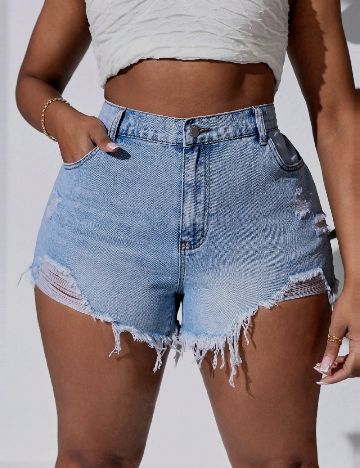 Pantaloni scurti SHEIN CURVE, albastru