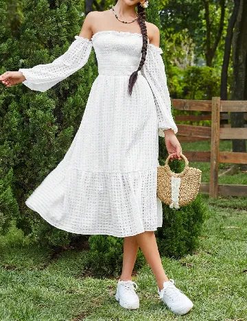 Rochie medie SHEIN, alb Alb