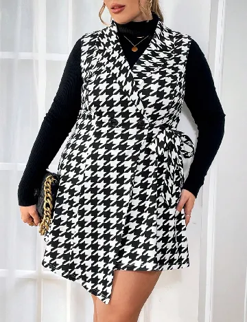 Rochie scurta SHEIN CURVE, alb/negru