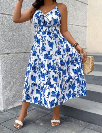 Rochie medie SHEIN CURVE, albastru