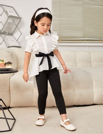 Compleu Shein Kids, alb/negru