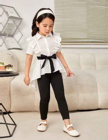 Compleu Shein Kids, alb/negru