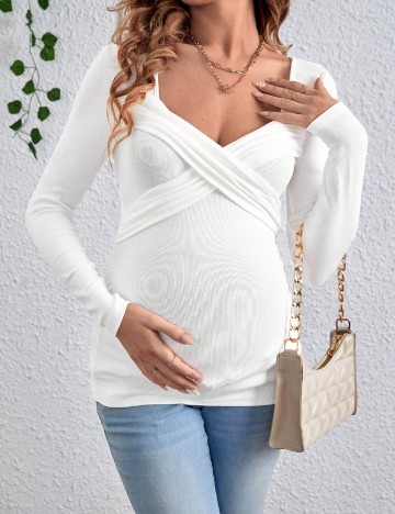 Bluza SHEIN Maternity, alb